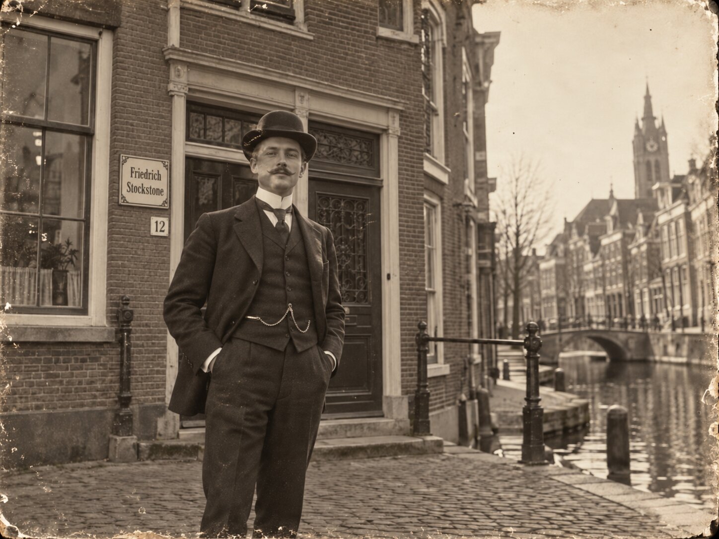 Frederik vor der Kanzlei in Delft