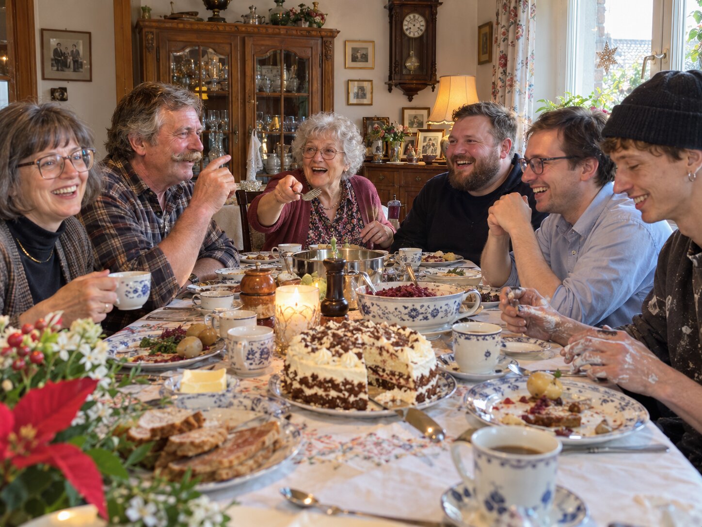 Die ganze Familie beim Sonntagsessen